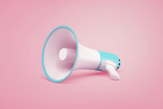 Megaphone woth a pink background